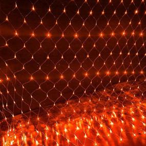 img 2 attached to Dazzle Bright Halloween 360 LED Net Lights: 12FT x 5FT Connectable String Lights for Indoor & Outdoor Decor - 8 Lighting Modes, Perfect Party Carnival Supplies in Vibrant Orange