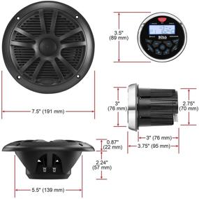 img 2 attached to BOSS Audio MCKGB350B.6 Marine Gauge Receiver & Speaker Package - Weatherproof, IPX6, Bluetooth, USB, MP3, AM/FM, NOAA Weather Band Tuner, 6.5 Inch Speakers