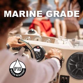 img 3 attached to BOSS Audio MCKGB350B.6 Marine Gauge Receiver & Speaker Package - Weatherproof, IPX6, Bluetooth, USB, MP3, AM/FM, NOAA Weather Band Tuner, 6.5 Inch Speakers