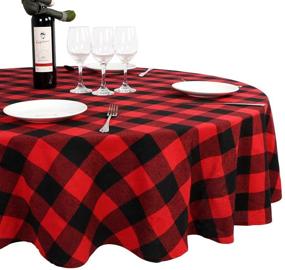 img 4 attached to 🌲 OurWarm Waterproof Lumberjack Decorations Tablecloth