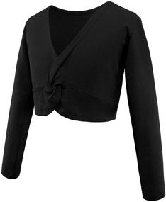 img 4 attached to 🩰 Cute and Comfy Daydance Cropped Ballet Sweater Leotards for Girls: Perfect Dancewear for Fashionable Performances