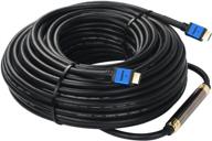 🔌 75 feet hdmi cable with signal booster - shd 75' hdmi cord 2.0v for 4k, 3d, 1080p - cl3 rated in-wall installation - black cable with blue metal shell logo