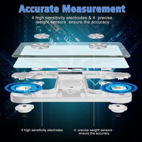 img 1 attached to Weighing Digital Body Fat Scales: Smart Bluetooth Bathroom Accurate Measurement Composition Analyzer Health Loss Weight Monitor BMI Sync Fitness App