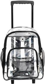 img 4 attached to High-Quality Transparent Rolling Backpacks for Kids and Adults