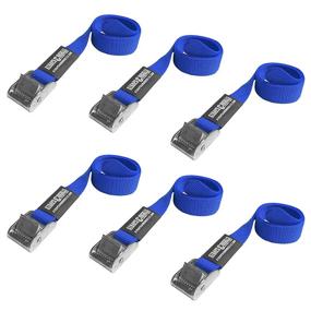 img 2 attached to 🔒 Затяжные стяжные ремни Cinch Tie Down CAM Cargo Utility - прочные ремни и пряжки - ширина 1 дюйм (24" LWCAM - 6 шт, синий)