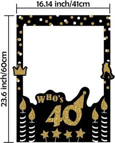 img 3 attached to 📸 Trgowaul 40th Birthday Selfie Photo Booth Picture Frame: Glittery Decoration for 40 Year Wedding Anniversary & Happy Birthday Party - Black and Gold Photo Props with Support Foam Board"