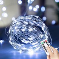 🔌 33ft usb powered cool white led string light, 100 led fairy lights with remote control, 8 light modes - ideal for bedroom, patio, garden, party, wedding, christmas and more логотип