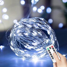 img 4 attached to 🔌 33FT USB Powered Cool White LED String Light, 100 LED Fairy Lights with Remote Control, 8 Light Modes - Ideal for Bedroom, Patio, Garden, Party, Wedding, Christmas and More