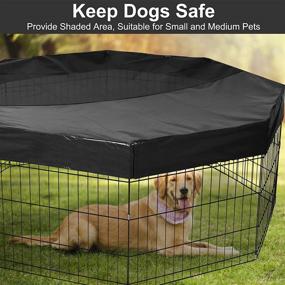 img 2 attached to 🐶 GORUTIN Dog Playpen Mesh Top Cover - Protects Dogs from Sun and Rain, Prevents Escape - Shaded Indoor/Outdoor Area - Fits 24 Inch 8 Panels Playpen (Top Cover Only!)