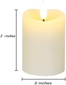 img 3 attached to 🕯️ Eywamage Timer Flameless Votive Candles: Set of 6, Flickering Small LED Pillar Candles for Christmas Home Decor - Ivory, Batteries Included!