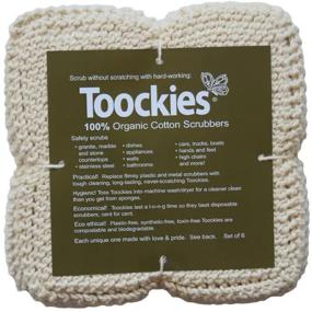 img 3 attached to 🧽 Toockies 6-Pack of Vintage Dish Cloth Pattern Hand-Knit Organic Cotton Scrub Cloths
