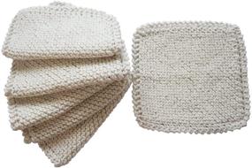 img 4 attached to 🧽 Toockies 6-Pack of Vintage Dish Cloth Pattern Hand-Knit Organic Cotton Scrub Cloths