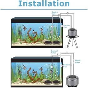 img 1 attached to 🐠 AQQA Aquarium Air Pump, 2 Air Outlets Oxygen Bubbles Pump - High Energy Saving Adjustable Air Flow Ultra-Quiet Pump, for Fish Tank Up to 300/600 Gallons