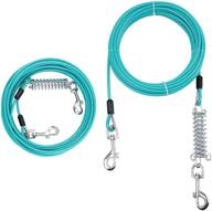 🐾 amofy 30ft shock absorbing spring dog tie out cable for medium to large dogs – ideal for outdoor courtyard, lawn yard, beach, camping logo