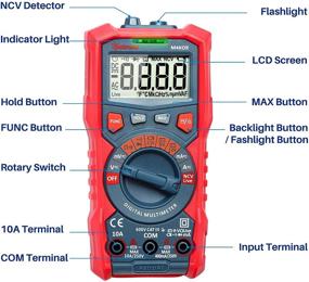 img 2 attached to AstroAI TRMS Digital Multimeter: 4000 Counts Auto-Ranging Ohmmeter Voltmeter, Battery Voltage Tester for 1.5v/9v/12v, Measure Voltage Current Resistance Diodes Continuity Capacitance with NCV Function