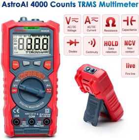 img 3 attached to AstroAI TRMS Digital Multimeter: 4000 Counts Auto-Ranging Ohmmeter Voltmeter, Battery Voltage Tester for 1.5v/9v/12v, Measure Voltage Current Resistance Diodes Continuity Capacitance with NCV Function