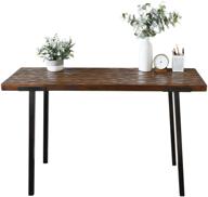 🪑 welland solid wood console table,47-inch kitchen pub dining coffee table high writing computer table,for narrow space, living room, dining room-sturdy metal frame logo