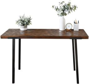 img 4 attached to 🪑 WELLAND Solid Wood Console Table,47-inch Kitchen Pub Dining Coffee Table High Writing Computer Table,for Narrow Space, Living Room, Dining Room-Sturdy Metal Frame