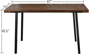 img 2 attached to 🪑 WELLAND Solid Wood Console Table,47-inch Kitchen Pub Dining Coffee Table High Writing Computer Table,for Narrow Space, Living Room, Dining Room-Sturdy Metal Frame