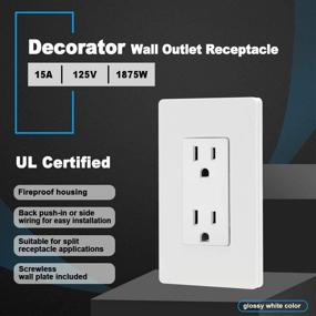 img 3 attached to 🏠 Enhance Your Home with (20 Pack) CML 15 Amp Decor Receptacle Outlets: Screwless Wallplate, 15A/125V, UL Listed - 3-Year Warranty Included!