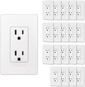 img 4 attached to 🏠 Enhance Your Home with (20 Pack) CML 15 Amp Decor Receptacle Outlets: Screwless Wallplate, 15A/125V, UL Listed - 3-Year Warranty Included!