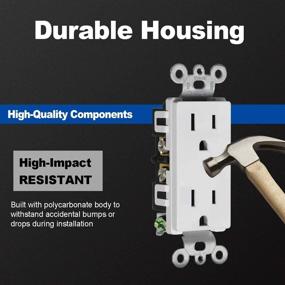 img 2 attached to 🏠 Enhance Your Home with (20 Pack) CML 15 Amp Decor Receptacle Outlets: Screwless Wallplate, 15A/125V, UL Listed - 3-Year Warranty Included!