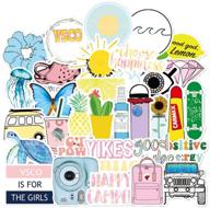 🌈 vibrant 50-pack vsco stickers: cute, waterproof vinyl decals for teens girls - ideal for water bottles, laptops, phones & travel logo