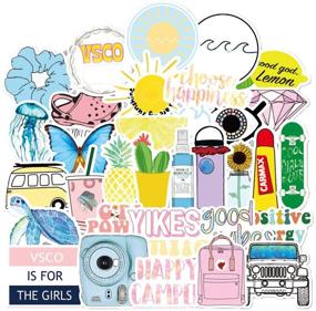 img 4 attached to 🌈 Vibrant 50-Pack VSCO Stickers: Cute, Waterproof Vinyl Decals for Teens Girls - Ideal for Water Bottles, Laptops, Phones & Travel