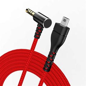 img 4 attached to 🎧 SteelSeries Arctis Headset Cord Replacement | 6.5ft Nylon Braided Audio Cable - Red