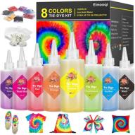 🎨 emooqi tie dye kits: all-in-1 set with 8 colors, pigments, rubber bands, gloves, apron, and table covers - perfect for diy craft arts fabric textile party projects logo