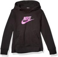 👚 стильный худи nike pullover цвета карбона для девочек: комфортная и модная одежда логотип