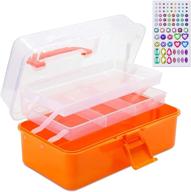 📦 sghuo 11&#39;&#39; 3-layer plastic storage box: organize craft, hair, sewing, cosmetics & more in orange container logo