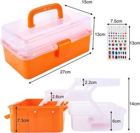 img 3 attached to 📦 SGHUO 11&#39;&#39; 3-Layer Plastic Storage Box: Organize Craft, Hair, Sewing, Cosmetics & More in Orange Container