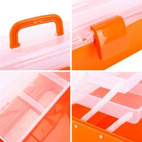 img 2 attached to 📦 SGHUO 11&#39;&#39; 3-Layer Plastic Storage Box: Organize Craft, Hair, Sewing, Cosmetics & More in Orange Container