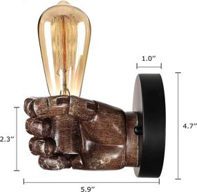 img 3 attached to 🖐️ Vintage Industrial Hand-Shaped Wall Sconce - KWOKING UL Listed Wall Decor Light Fixture for Bedroom Kitchen Restaurant (Left)