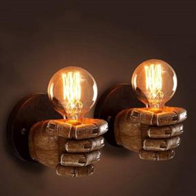 img 1 attached to 🖐️ Vintage Industrial Hand-Shaped Wall Sconce - KWOKING UL Listed Wall Decor Light Fixture for Bedroom Kitchen Restaurant (Left)