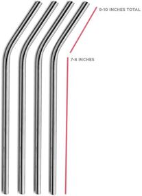 img 2 attached to Premium Set of 4 Extra Long Stainless Steel Drinking Straws for 30 oz and 20 oz Tumblers - Fits RTIC, Yeti, Ozark Trail, SIC & More - Includes Cleaning Brush