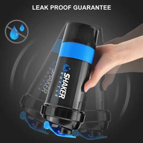 img 1 attached to 🥤 VIGIND Protein Shaker Bottle - Sports Water Bottle with Pill Tray & Storage - Non-Slip Design - Leakproof Shake Mixer - 16 oz Shake Cup