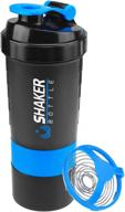 🥤 vigind protein shaker bottle - sports water bottle with pill tray & storage - non-slip design - leakproof shake mixer - 16 oz shake cup logo