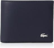 lacoste men's small billfold black: stylish accessory for organizing cards and money logo