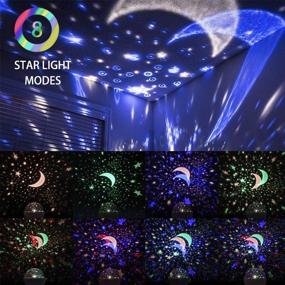 img 1 attached to 🌟 Starry Night Light Projector: Magical Rotating Stars for Kids' Bedroom Decor, Party Favors, and Birthday or Christmas Gifts for Boys and Girls aged 3-12 - Black".