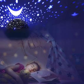 img 2 attached to 🌟 Starry Night Light Projector: Magical Rotating Stars for Kids' Bedroom Decor, Party Favors, and Birthday or Christmas Gifts for Boys and Girls aged 3-12 - Black".