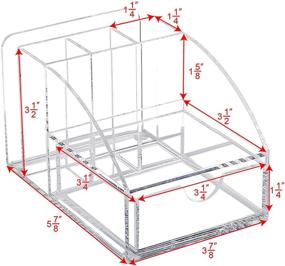 img 3 attached to Ikee Design Acrylic Premium Desktop Organizer for Office Supplies with Post It Note Pad Holder, Mail Storage, and 3 Pencil Slots - Office Tool Storage Case, Measures 3 7/8 Inches Wide x 5 7/8 Inches Deep x 3 1/2 Inches High