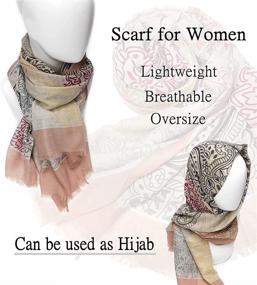 img 2 attached to 🌺 Stylish Women's Summer Scarf: Lightweight Gauze Shawl for Beach, Linen Wrap 71''x35''