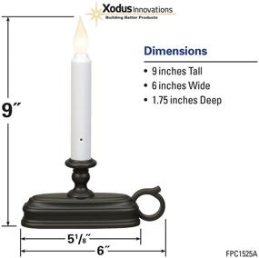 img 3 attached to 🕯️ Xodus Innovations FPC1525A Window Candle with Dusk to Dawn Sensor and Large Base, Battery Operated LED, Antique Brass/Black