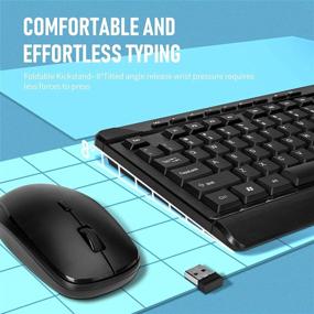 img 3 attached to 🖥️ CHONCHOW 2.4GHz USB Ergonomic Wireless Keyboard Mouse Combo: Ultimate Convenience and Comfort