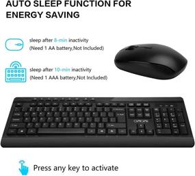 img 2 attached to 🖥️ CHONCHOW 2.4GHz USB Ergonomic Wireless Keyboard Mouse Combo: Ultimate Convenience and Comfort