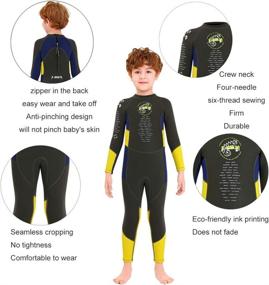 img 3 attached to 👦 DIVE & SAIL Kids Wetsuit: Stay Warm and Protected with our 2.5mm Neoprene Full Wetsuit for Girls, Boys, and Toddlers