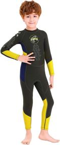img 2 attached to 👦 DIVE & SAIL Kids Wetsuit: Stay Warm and Protected with our 2.5mm Neoprene Full Wetsuit for Girls, Boys, and Toddlers