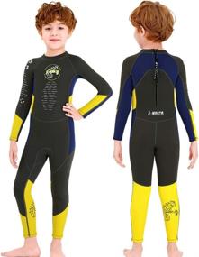 img 1 attached to 👦 DIVE & SAIL Kids Wetsuit: Stay Warm and Protected with our 2.5mm Neoprene Full Wetsuit for Girls, Boys, and Toddlers